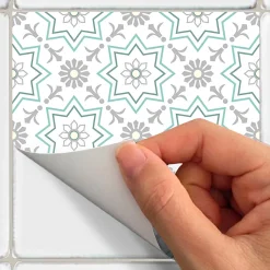 Sticker Mural Carrelage adhésif Cuisine Salle de Bain - 24 STICKERS CARRELAGES AZULEJOS ROCIO - 24stickers15x15cm