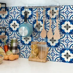 Sticker Mural Carrelage adhésif Cuisine Salle de Bain - 24 STICKERS CARRELAGES AZULEJOS ZINA - 24stickers15x15cm