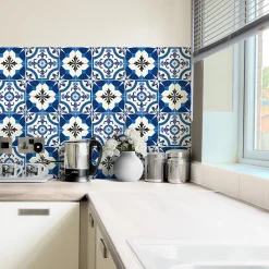 Sticker Mural Carrelage adhésif Cuisine Salle de Bain - 24 STICKERS CARRELAGES AZULEJOS ZINA - 24stickers15x15cm