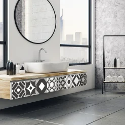 Sticker Mural Carrelage adhésif Cuisine Salle de Bain - 24 STICKERS CARRELAGES MEUBLE BERDUGO - 24stickers15x15cm