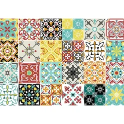 Sticker Mural Carrelage adhésif Cuisine Salle de Bain - 24 STICKERS CARREAUX DE CIMENT AZULEJOS FRIPINIO - 24stickers15x15cm