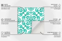 Sticker Mural Carrelage Wallfluent 10x10 cm Compositions hexagonales Cuisine Salle de Bain 24 pcs