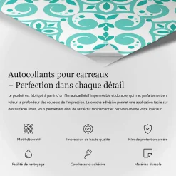 Sticker Mural Carrelage Wallfluent 10x10 cm Compositions hexagonales Cuisine Salle de Bain 24 pcs