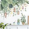 Sticker mural motif plantes tropicales - Feuilles vertes - Pour salon, chambre à coucher, couloir - Décoration murale