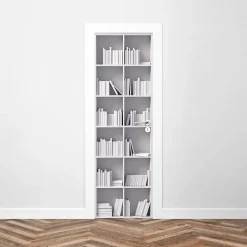 Sticker Porte Bibliothèque Blanche 3D 204 x 63 cm