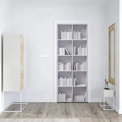Sticker Porte Bibliothèque Blanche 3D 204 x 63 cm