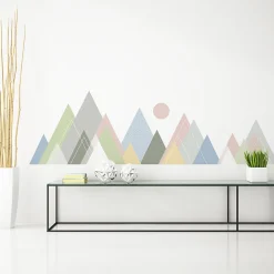 Stickers muraux - Décoration chambre salon - Autocollant Sticker mural géant montagnes scandinaves JURA - 60x90cm