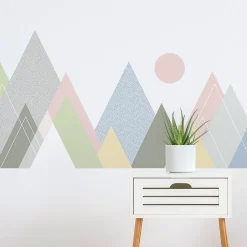Stickers muraux - Décoration chambre salon - Autocollant Sticker mural géant montagnes scandinaves JURA - 60x90cm