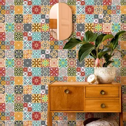 Stickers muraux - Sticker Mural Carrelage adhésif Cuisine Salle de Bain - 24 STICKERS CARRELAGES ORIANA - 24stickers15x15cm