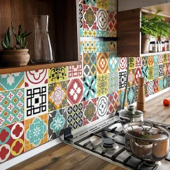 Stickers muraux - Sticker Mural Carrelage adhésif Cuisine Salle de Bain - 24 STICKERS CARRELAGES MONTENSINOS - 24stickers15x15cm