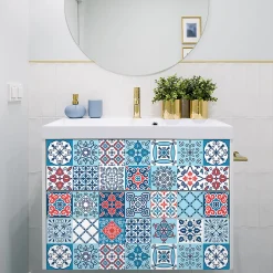 Stickers muraux - Sticker Mural Carrelage adhésif Cuisine Salle de Bain - 24 STICKERS CARRELAGES MEUBLE BAEZA - 24stickers15x15cm
