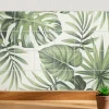 Stickers muraux Wallfluent 15x15 cm Arrangement de feuilles tropicales Cuisine Salle de Bain 24 pcs