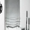 Store à remonter voilage organza fantaisie 'goutte d'eau' (45x200cm - Gris clair)