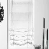 Store à remonter voilage organza fantaisie 'goutte d'eau' (70x200 cm - Blanc)