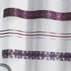 Store bateau en étamine à rayures géométriques (45x130 cm - Violet parme)