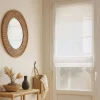 Store bateau en étamine blanc (45x180 cm - Blanc)