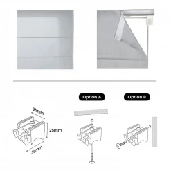 Store Bateau, Plissé Tamisant pour Fenêtres Et Portes Gris 90x250 cm
