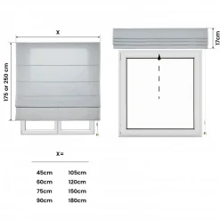 Store Bateau, Plissé Tamisant pour Fenêtres Et Portes Gris 180x175 cm