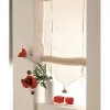 Store en pointe à baguette en voilage aspect lin - 90x165cm - Beige