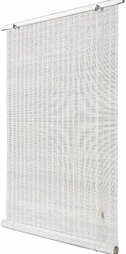 Store enrouleur bois blanc H.180 x l.140cm Ballauff