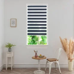 Store enrouleur jour / nuit sans perçage Elin 2 bleu l.55 x H.180cm Goodhome