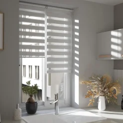 Store enrouleur jour / nuit sans perçage Elin 2 blanc cassé l.45 x H.140cm Goodhome