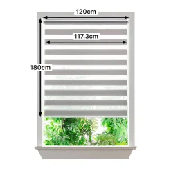 Store enrouleur jour / nuit sans perçage Elin 2 gris béton l.120 x H.180cm Goodhome