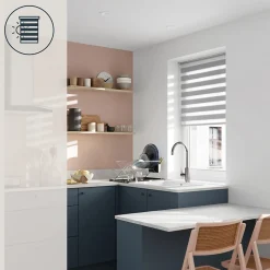 Store enrouleur jour / nuit sans perçage Elin 2 gris béton l.120 x H.180cm Goodhome