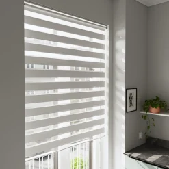 Store enrouleur jour / nuit sans perçage Brize blanc chiné l.160 x H.240cm Goodhome