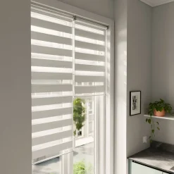 Store enrouleur jour / nuit sans perçage Brize blanc chiné l.55 x H.180cm Goodhome