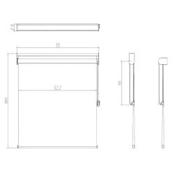 Store enrouleur jour / nuit sans perçage Brize blanc chiné l.55 x H.180cm Goodhome