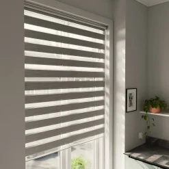Store enrouleur jour / nuit sans perçage Brize gris chiné l.120 x H.180cm Goodhome