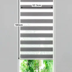 Store enrouleur jour / nuit sans perçage Brize gris chiné l.55 x H.180cm Goodhome