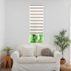 Store enrouleur jour / nuit sans perçage Elin 2 gris perle l.40 x H.140cm Goodhome