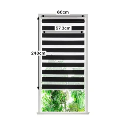 Store enrouleur jour / nuit sans perçage Elin 2 noir l.60 x H.240cm Goodhome