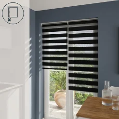 Store enrouleur jour / nuit sans perçage Elin 2 noir l.60 x H.240cm Goodhome