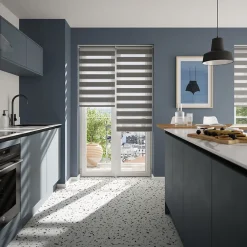 Store enrouleur jour / nuit sans perçage Elin 2 gris béton l.60 x H.240cm Goodhome