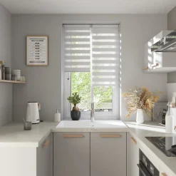 Store enrouleur jour / nuit sans perçage Elin 2 blanc cassé l.40 x H.140cm Goodhome