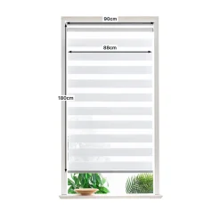 Store enrouleur jour / nuit sans perçage Keston blanc cassé l.90 x H.180cm Goodhome