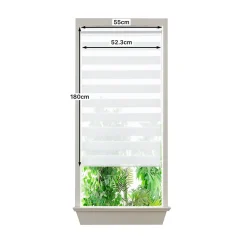 Store enrouleur jour / nuit sans perçage Elin 2 blanc cassé l.55 x H.180cm Goodhome