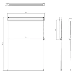 Store enrouleur jour / nuit sans perçage blanc l.90 x H.160cm