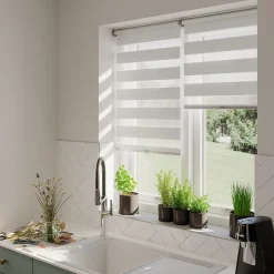 Store enrouleur jour / nuit sans perçage Keston blanc cassé l.60 x H.180cm Goodhome
