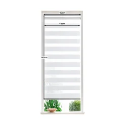 Store enrouleur jour / nuit sans perçage Keston blanc cassé l.60 x H.180cm Goodhome