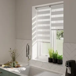 Store enrouleur jour / nuit sans perçage Keston blanc cassé l.45 x H.140cm Goodhome