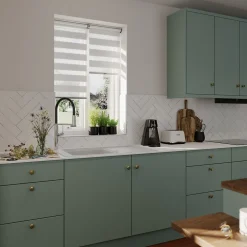 Store enrouleur jour / nuit sans perçage Keston blanc cassé l.45 x H.140cm Goodhome