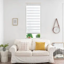 Store enrouleur jour / nuit sans perçage Keston blanc cassé l.45 x H.140cm Goodhome