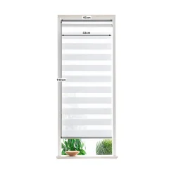 Store enrouleur jour / nuit sans perçage Keston blanc cassé l.45 x H.140cm Goodhome