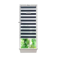 Store enrouleur jour / nuit sans perçage Elin 2 bleu l.45 x H.140cm Goodhome