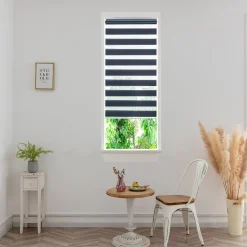 Store enrouleur jour / nuit sans perçage Elin 2 bleu l.45 x H.140cm Goodhome