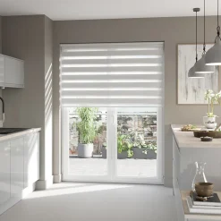 Store enrouleur jour / nuit sans perçage Elin 2 blanc cassé l.160 x H.240cm Goodhome